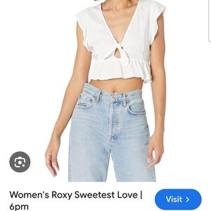Roxy Women's White Ruffle Top